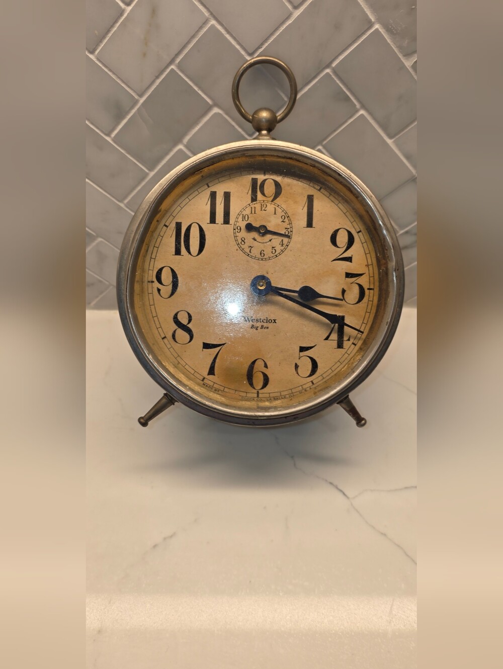 Vintage Antique Westclox Big Ben Style 1 Wind-Up Alarm Clock - Metal Case Tested